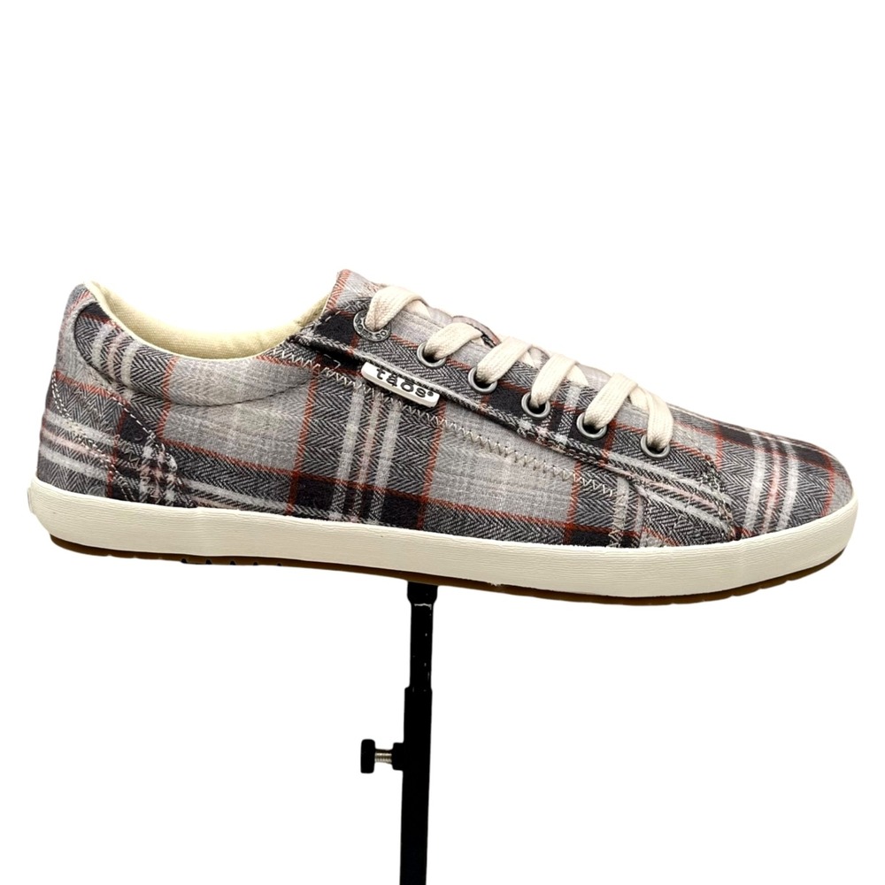 Taos Star Womens Fashion Casual Shoes Size 8 Plaid Gray Multi Arch Support